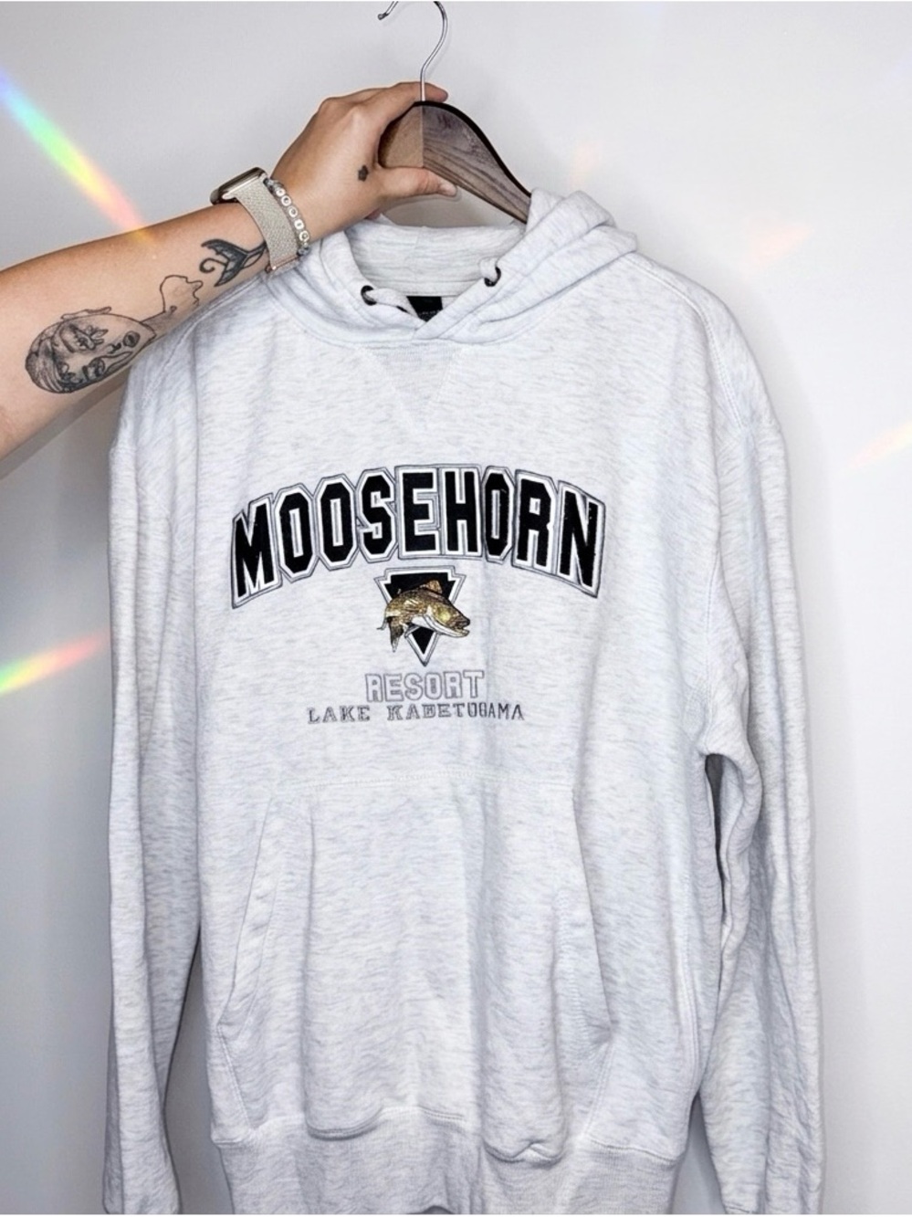 Moosehorn Resort Women’s Light Gray Crewneck Hoodie